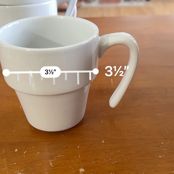 White Stackable Mugs Set - Picture 5 of 7